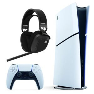 Sony PlayStation 5 Digital Slim + Corsair HS80 RGB Wireless Auriculares Gaming Negros