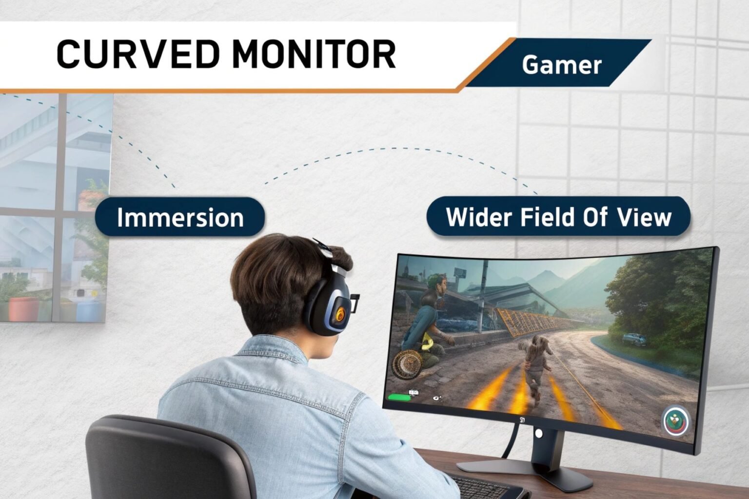 ¿Qué es un monitor curvo y cómo beneficia a los gamers?