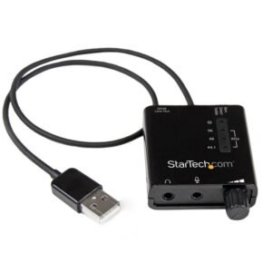 StarTech ICUSBAUDIO2D Tarjeta de Sonido Estéreo USB Externa con Salida SPDIF Negra